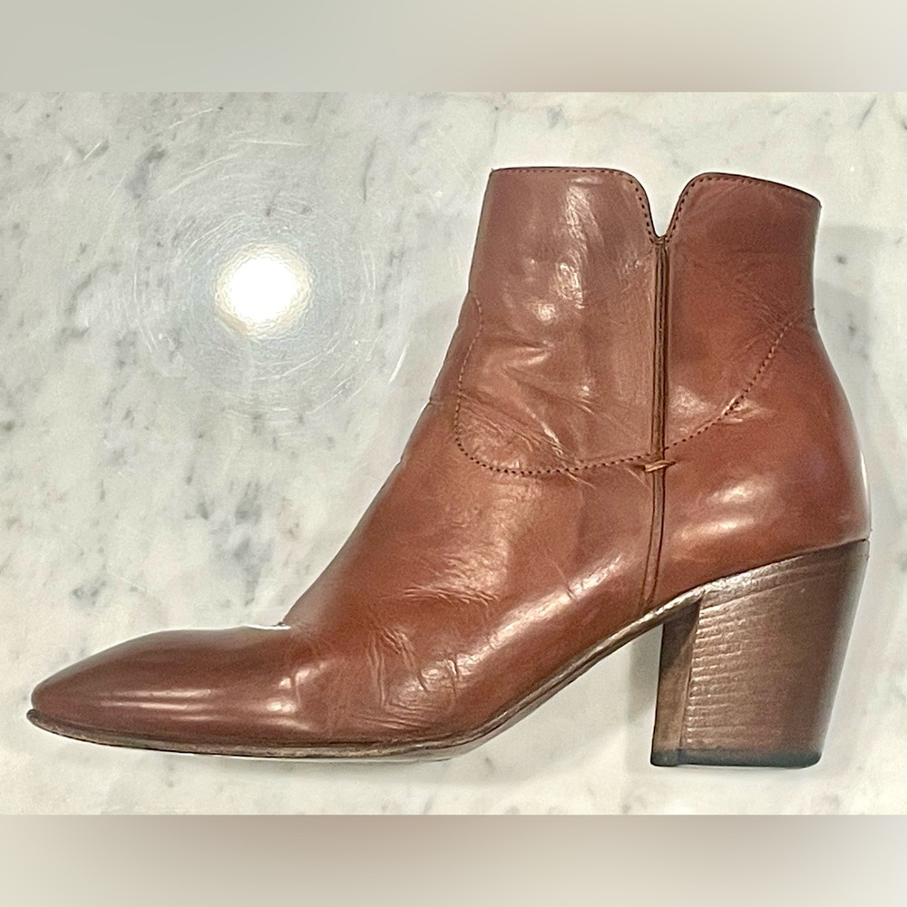 Diva Shoes Firenze Italian Cognac Leather Ankle Boots, zip, 40, EUC - Picture 11 of 16